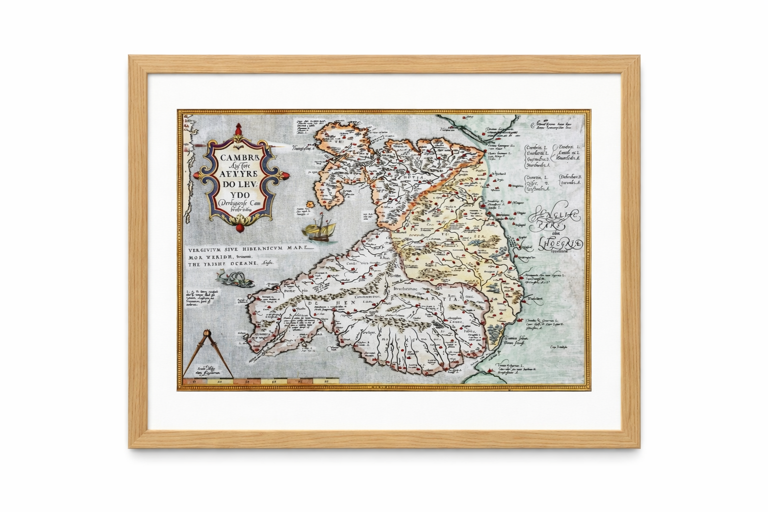 Map o Gymru yn 1572